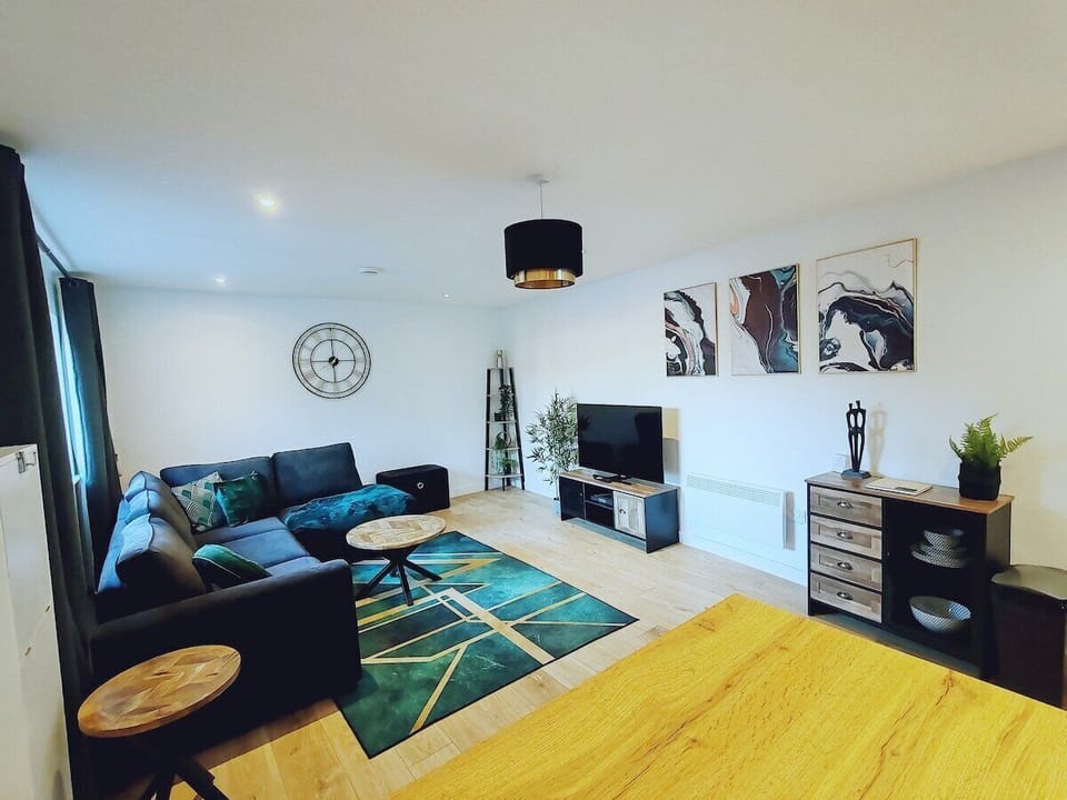 Relax in the bright and spacious loft living room