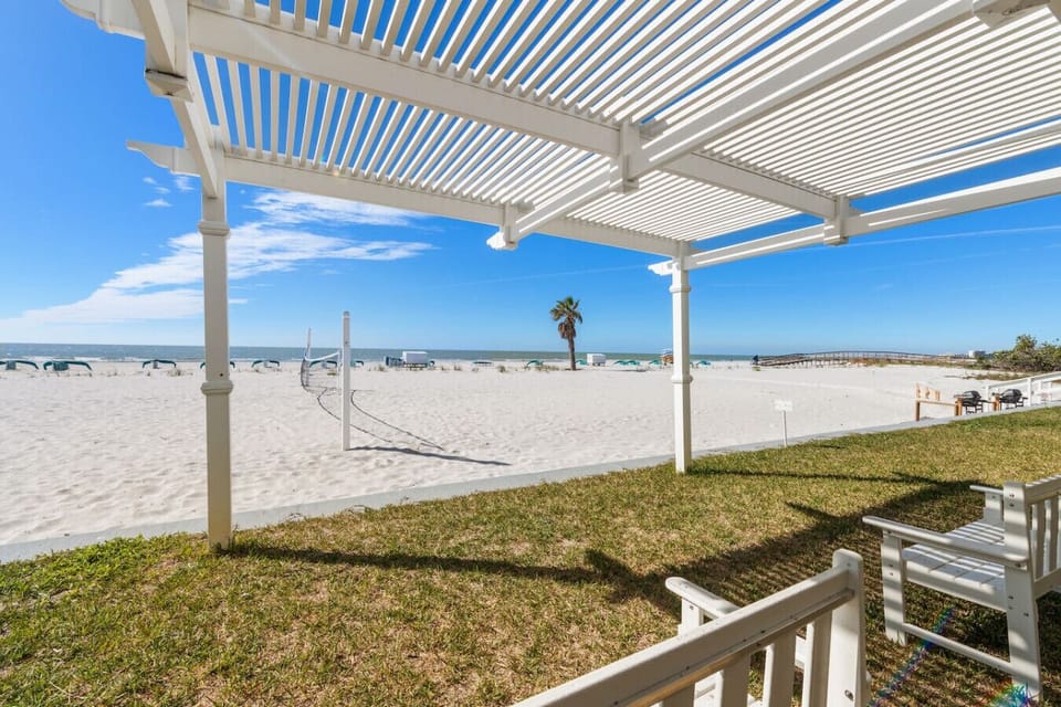 View from Garden of Gulf, Beach Volley Ball, and Grills