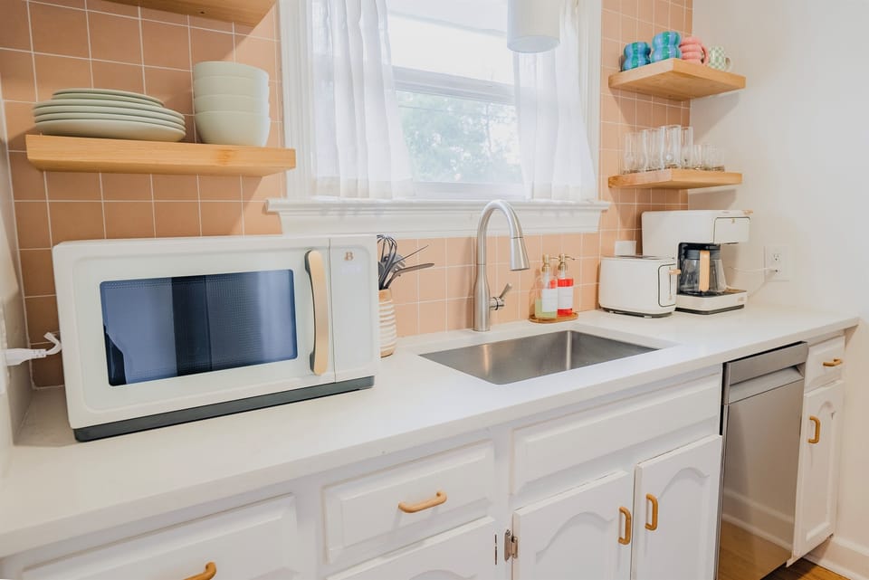 Fully Stocked Kitchen with Microwave