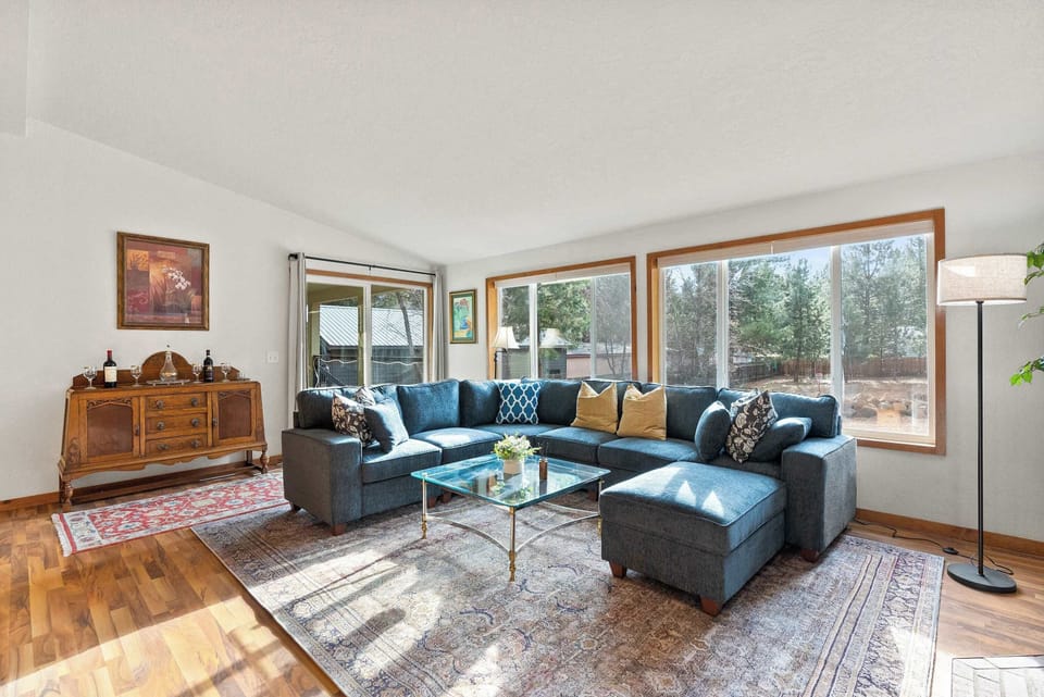 Curl up in the inviting living room & stream your favorites on the smart TV​