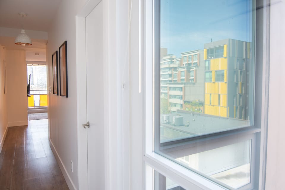 Entryway with oversized windows 