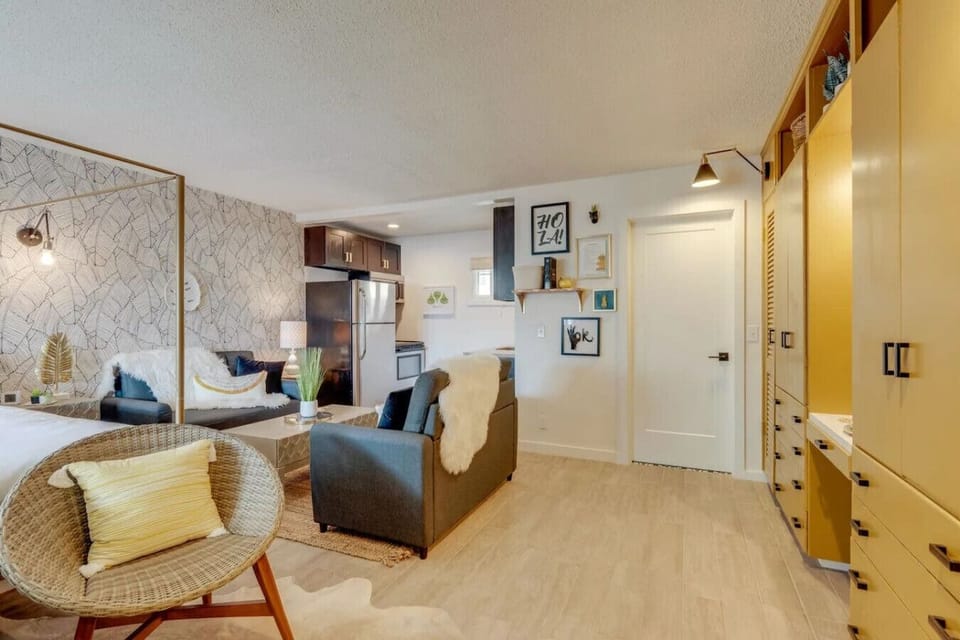 Open Concept Living — Relax in style with a Queen bed and smart TV