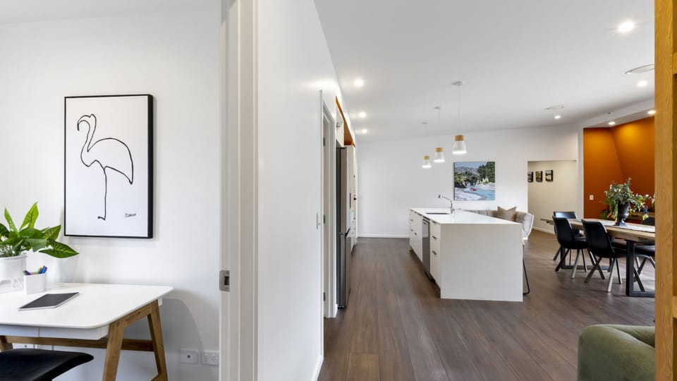 Desk in a room with a separate door