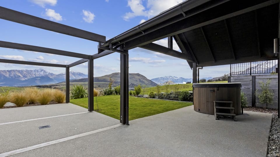 Hot tub and patio with views