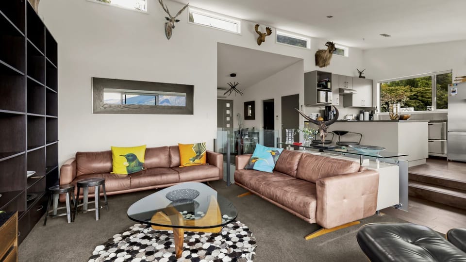 Open plan living area with the kitchen