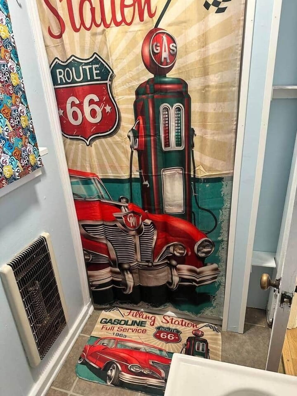 Route 66 bathroom decor