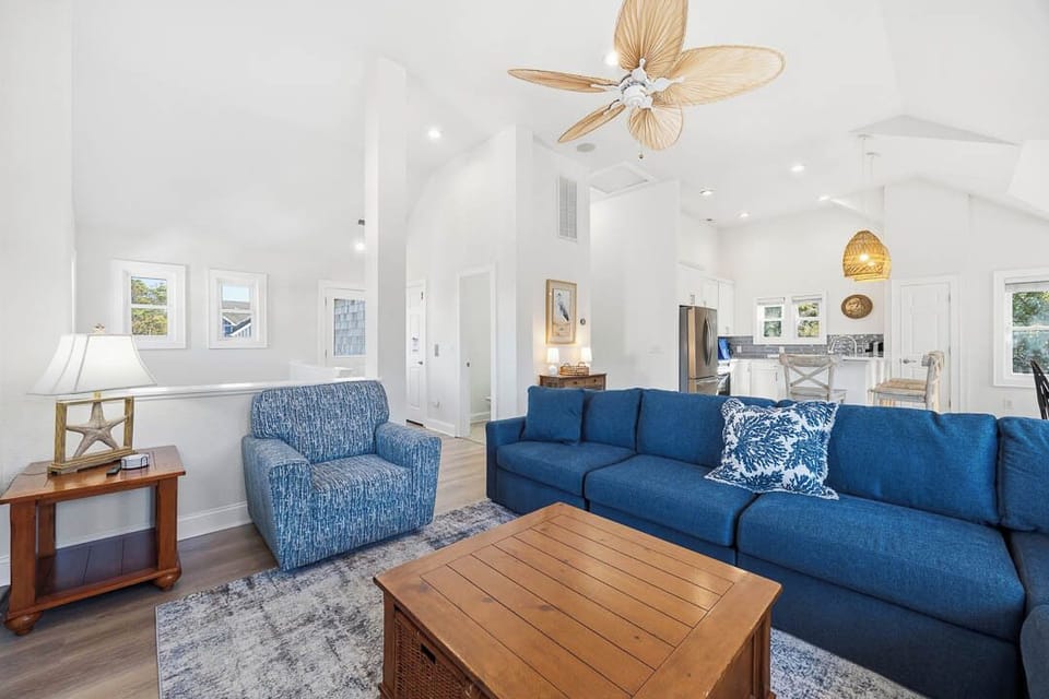 Top-Level Living Room with Deck Access