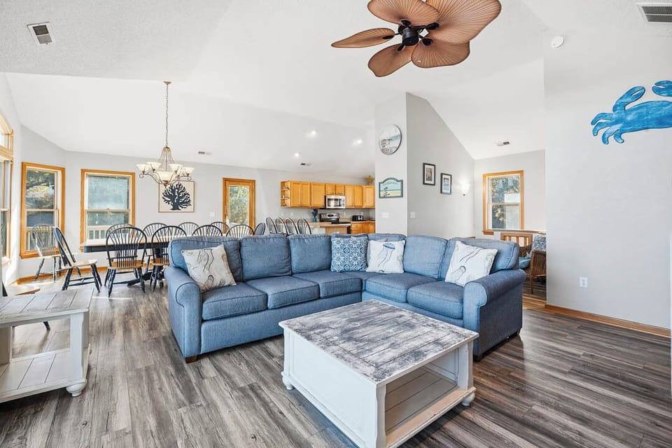 Top-Level Living Room with Deck Access