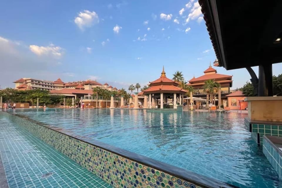 Beautiful lagoon stretching throughout the property—perfect for a refreshing swim, with seamless access to the resort’s main swimming pool.