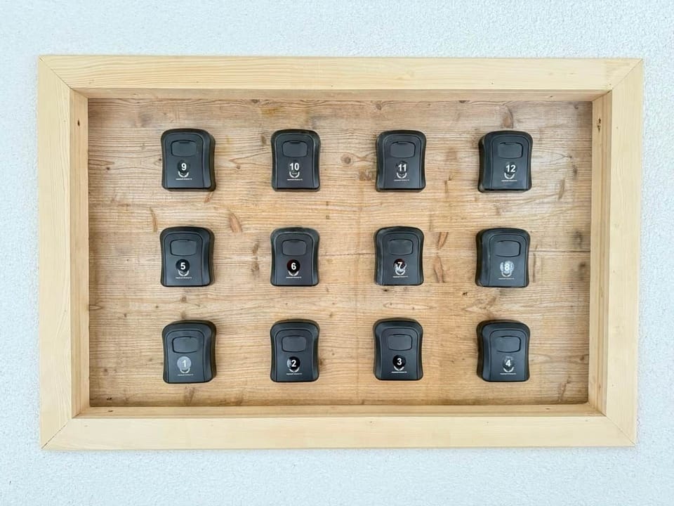 Wooden board with key boxes