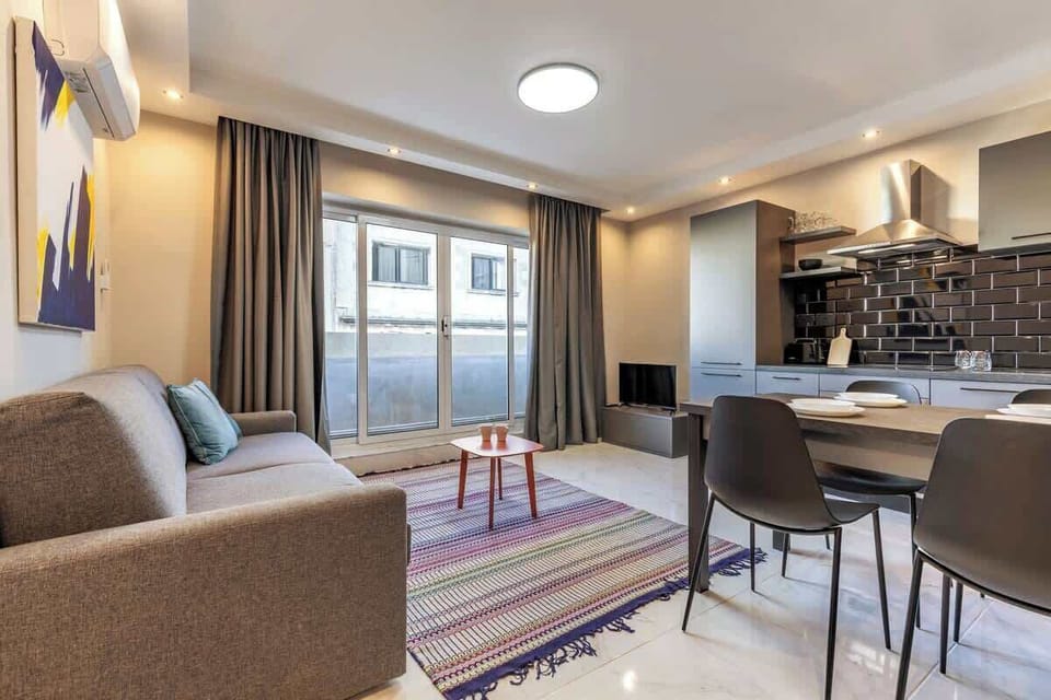 Relax in the stylish living room, where high-speed WiFi and a flat-screen TV with Netflix await your leisure moments. The sofa bed provides extra sleeping space without compromising comfort.