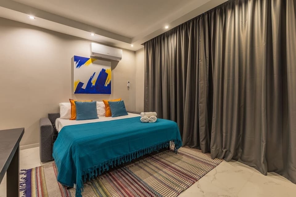 The sofa transforms into a queen-sized bed with an orthopedic mattress, promising sweet dreams for two additional guests. 