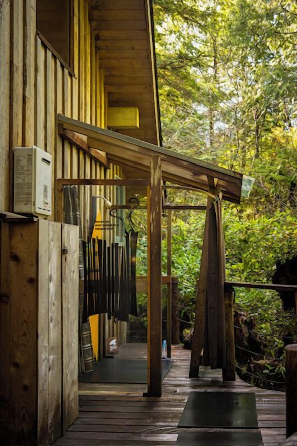 A private and secluded outdoor shower