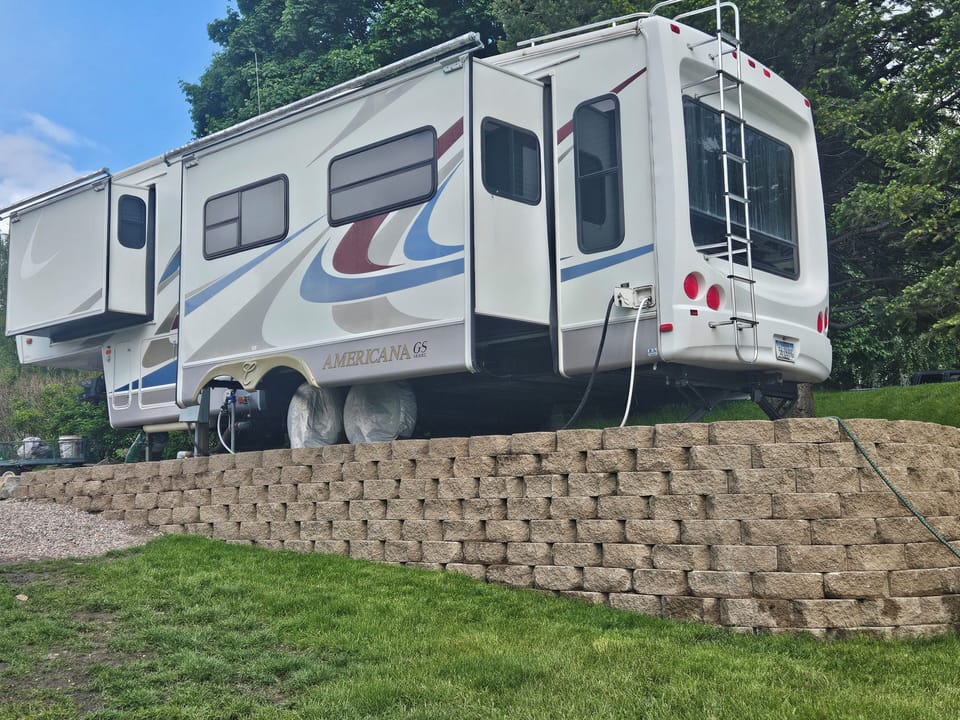 You RV has two slides making it big and roomy, permanent hookups