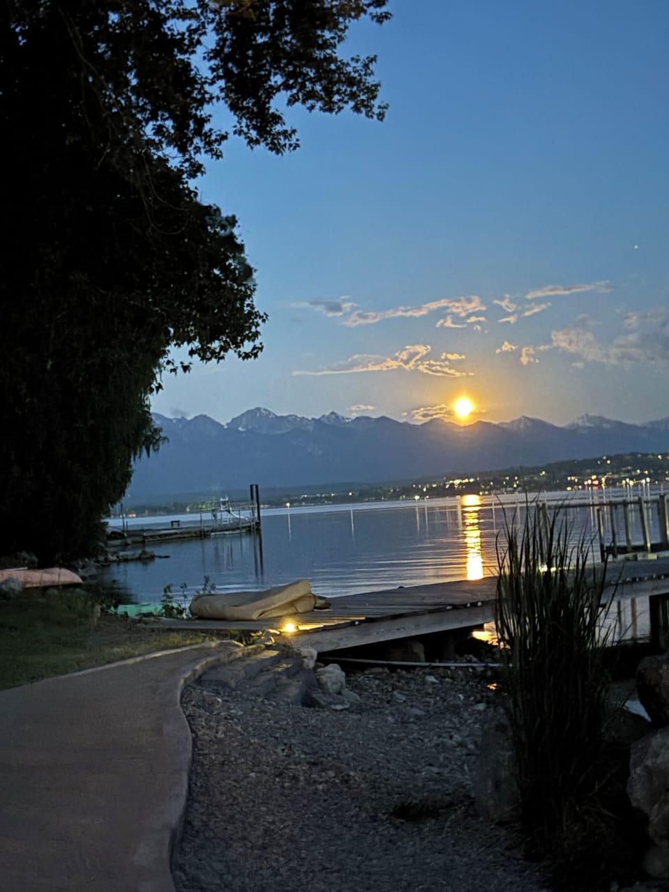 Sun setting over the Rockies while we build ac fire and make s’mores
