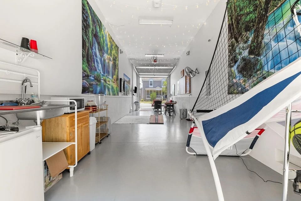 Garage game room.