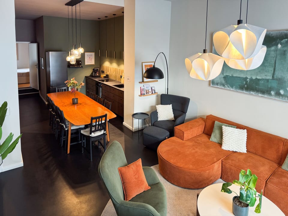 Living room with kitchen