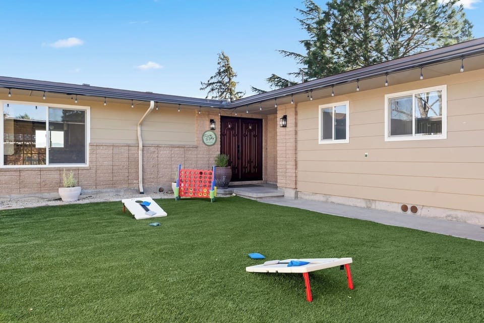 Challenge your friends to giant 4-in-a-Row or toss some bags in a classic cornhole showdown.