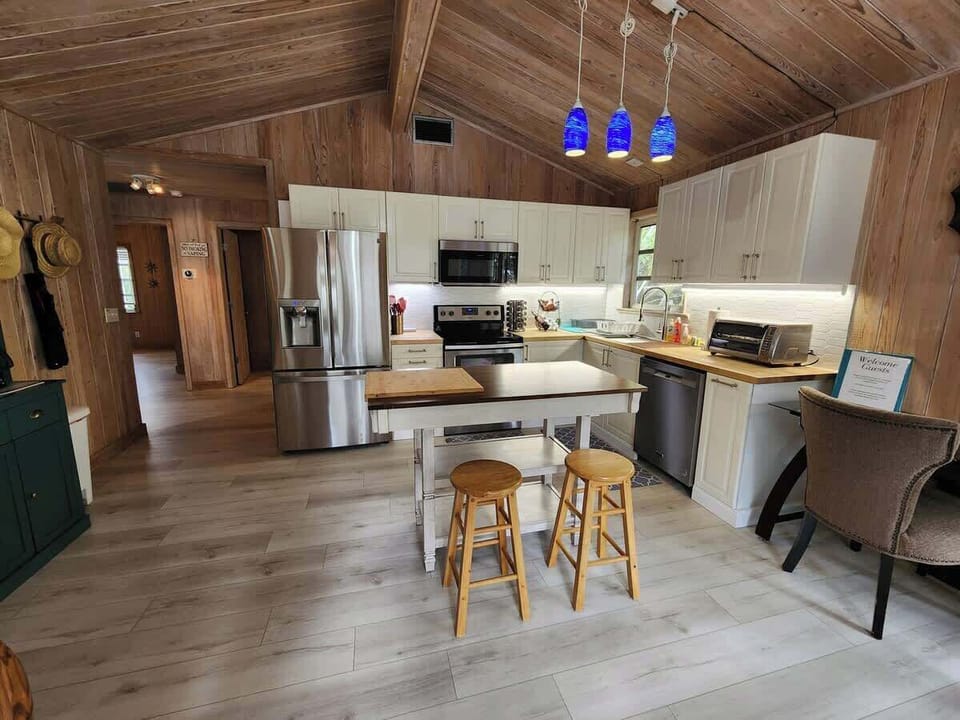 Full kitchen and island