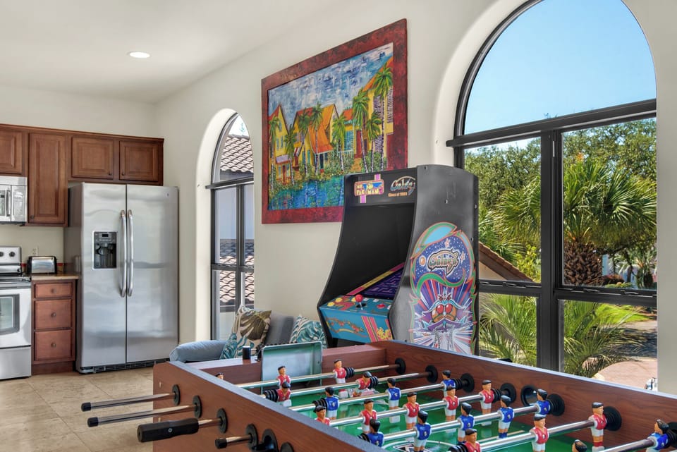 Play video games, enjoy classic arcade fun and foosball in the attached carriage house!