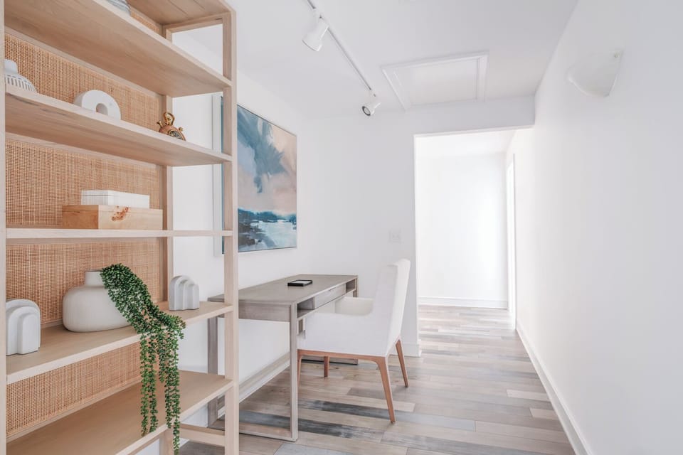 Quiet office with desk & chair — perfect for remote work or reading.