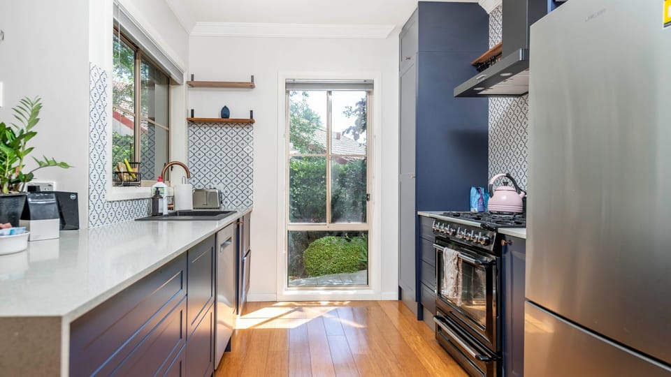 Stylish kitchen with direct access to the outdoors.