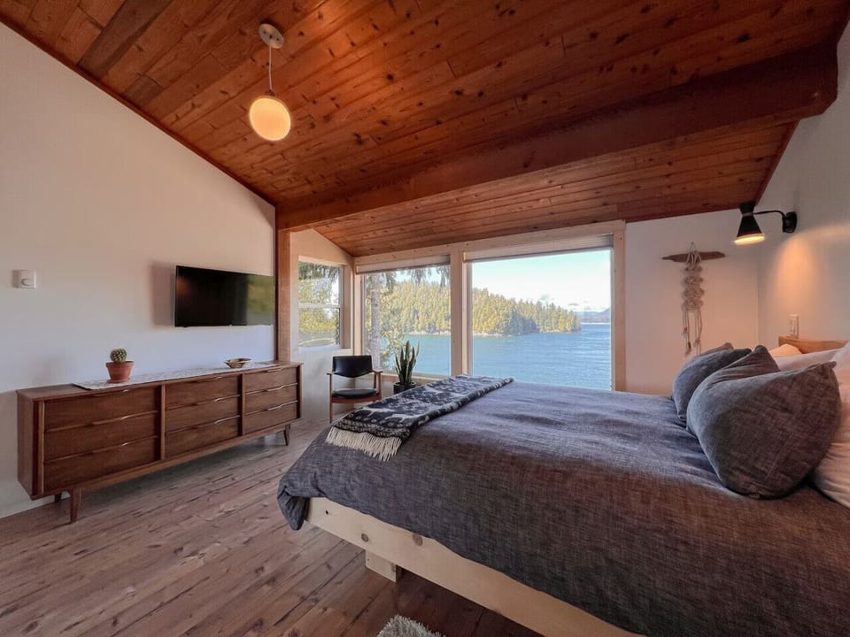 View from primary bedroom with queen bed