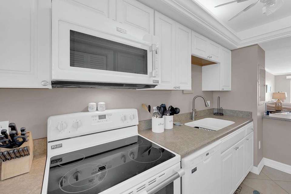 New appliances include a dishwasher. 