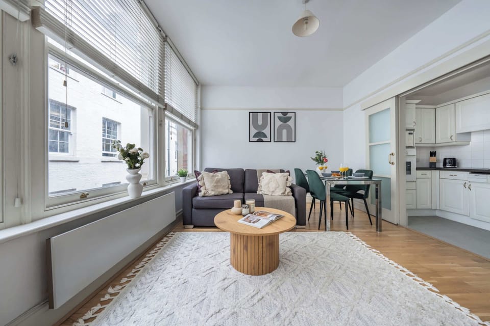 The open-plan living and dining area