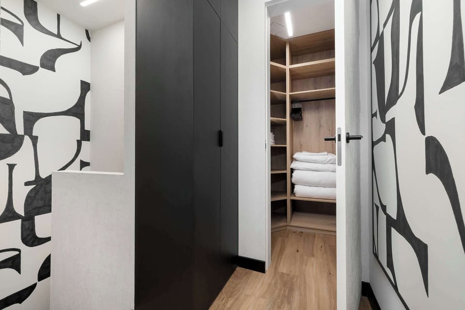 A capacious walk-in wardrobe.