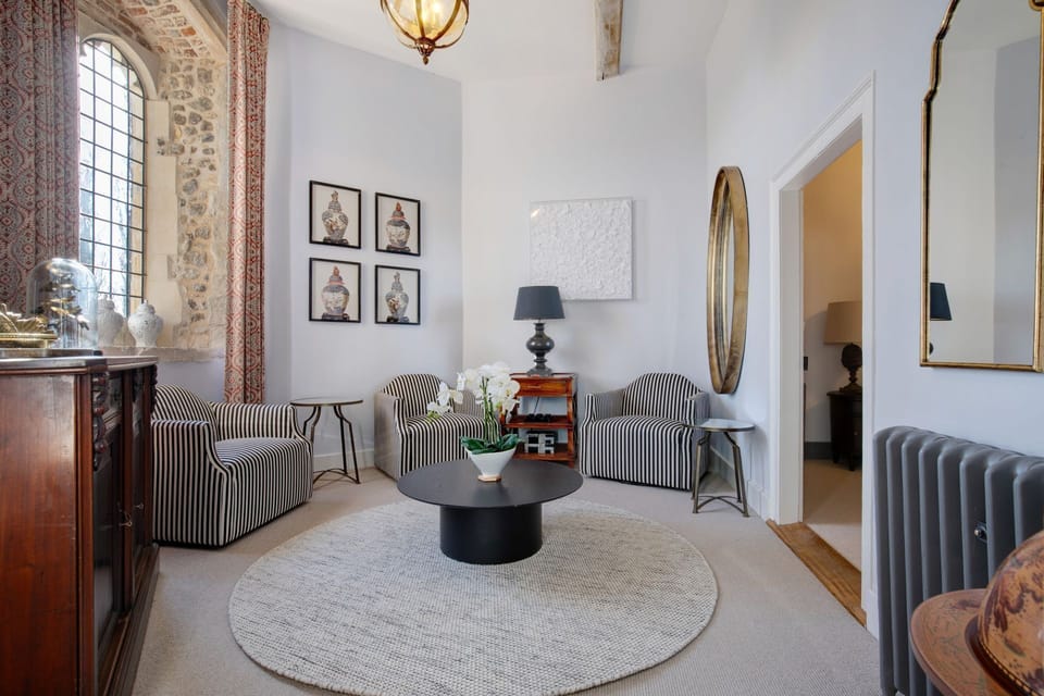 A seating area at The Priory Retreat, Essex
