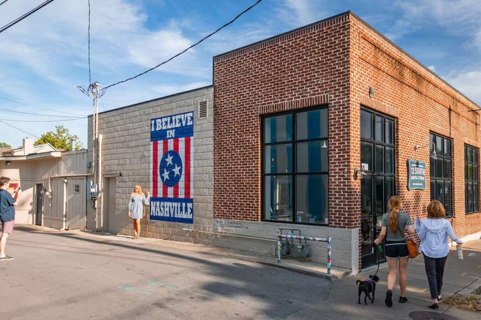 Walk to 12 South, Nashville`s most charming area for shopping, eating, and colorful murals.