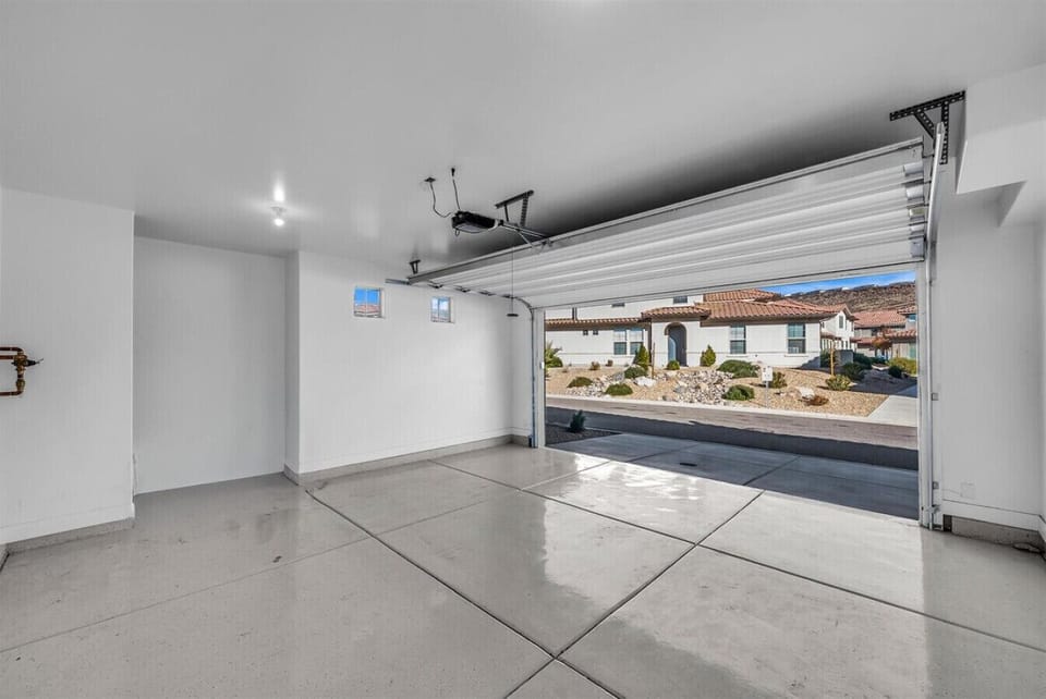 Private garage parking for two vehicles.