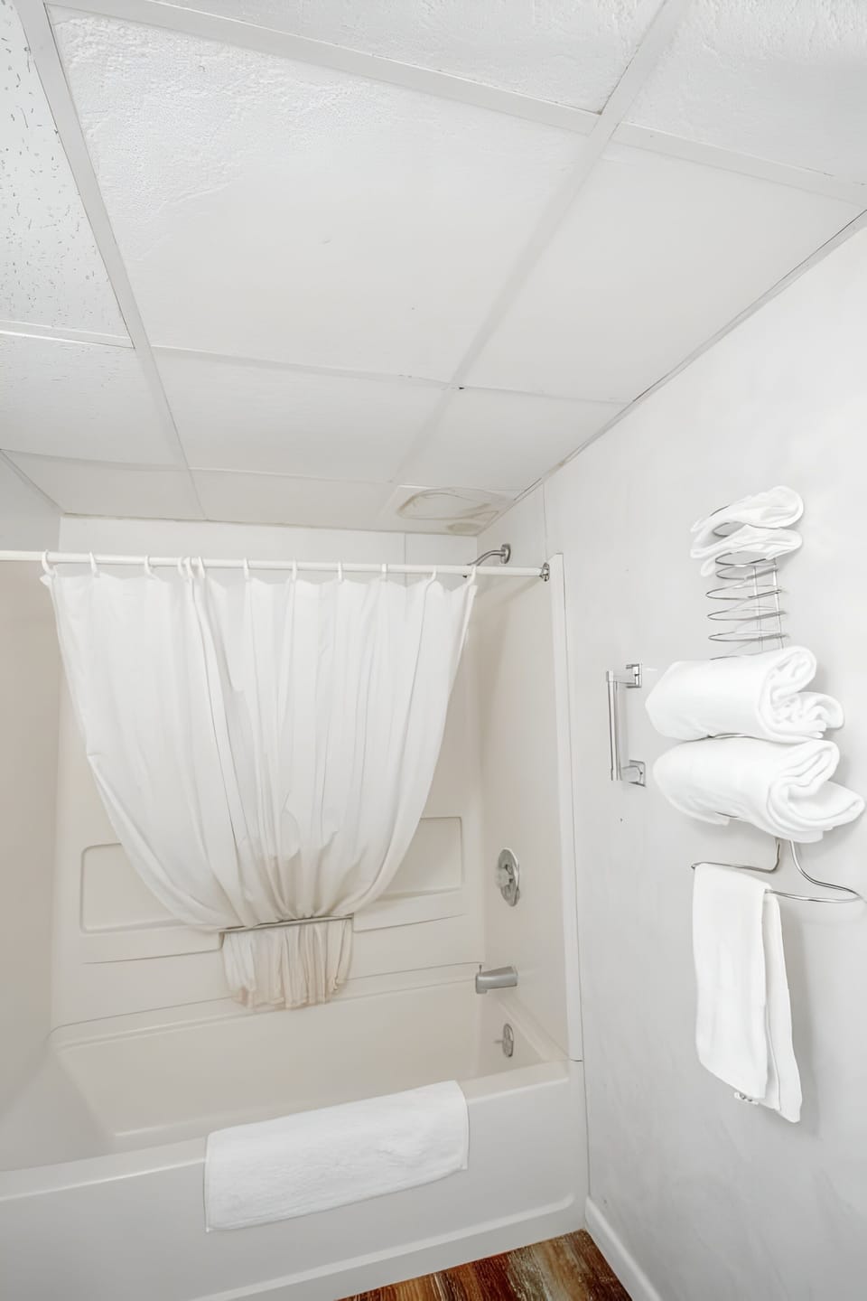 Wrap up in fresh towels after a relaxing hot shower.