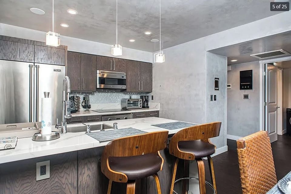 All high end appliances with Viking oven and refrigerator. 