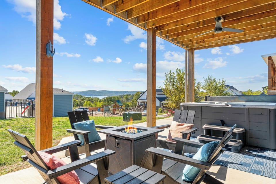 Relax around the firepit IN the hot tub after a long day!