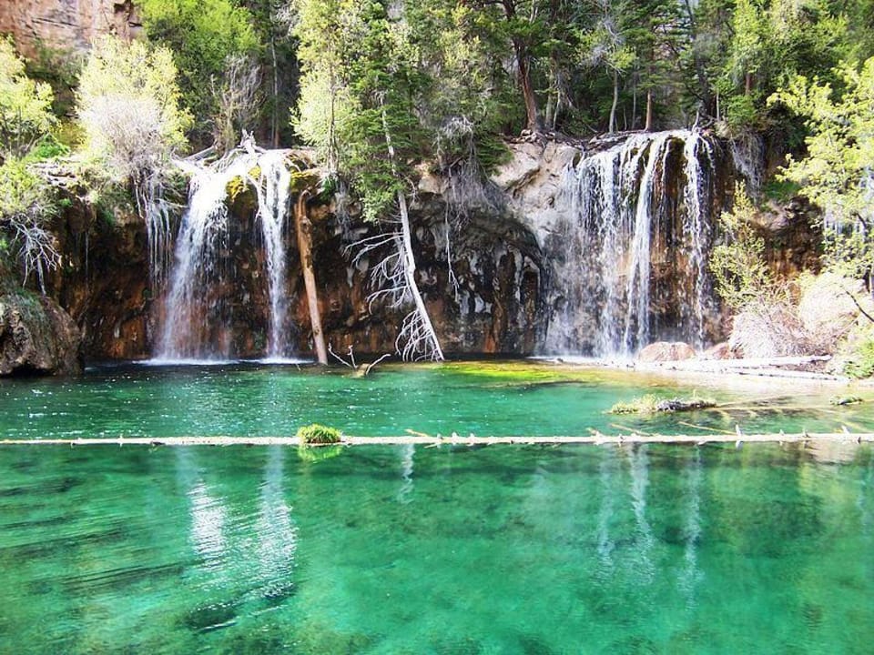 Hanging Lake is a lake in the U.S. State of Colorado. It is located in Glenwood Canyon, about 7 miles east of Glenwood Springs, Colorado and is a popular tourist destination with its striking turquoise waters