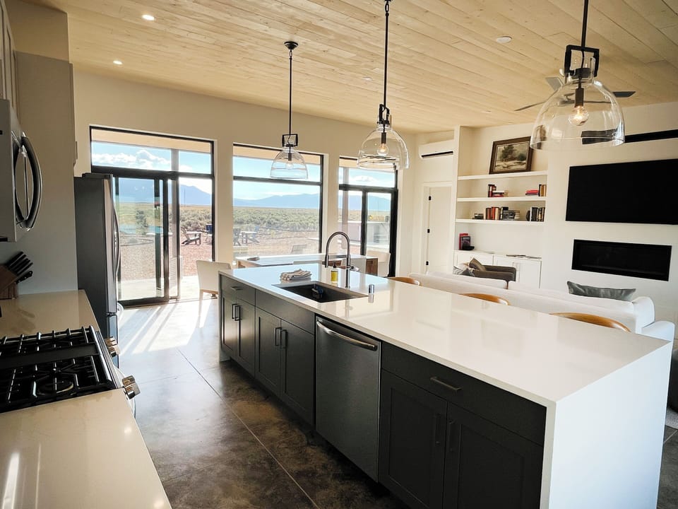 Kitchen and view to the patio