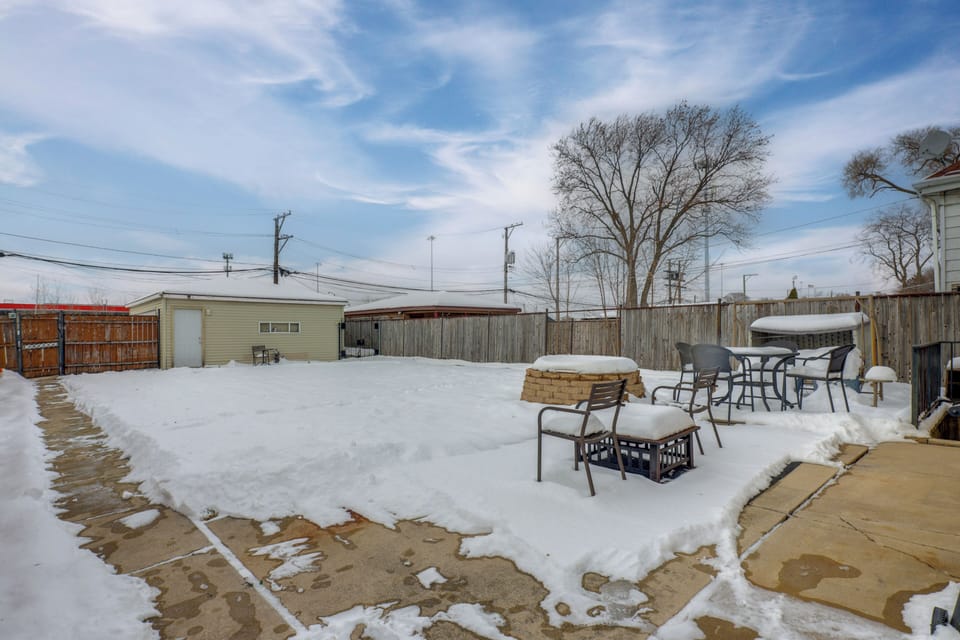 Fenced-In Backyard | Outdoor Dining Area | Gas Grill