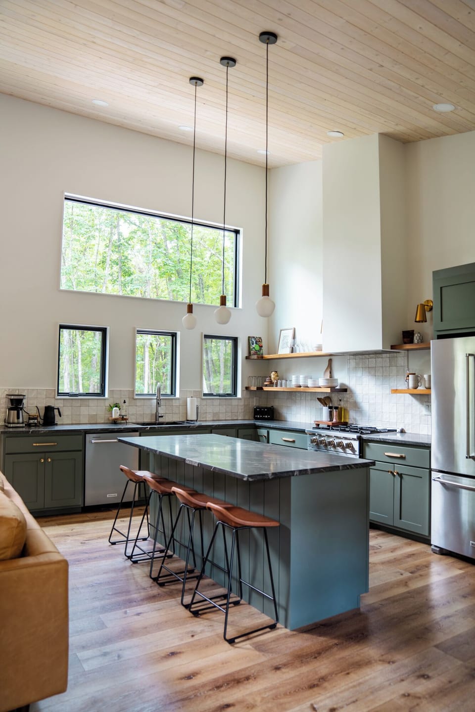 Blender, hand mixer, electric griddle, and a roasting pan provided for your convenience. 