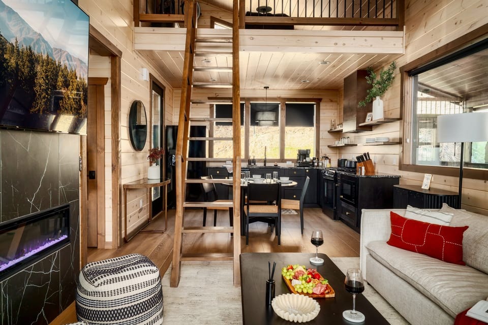The open layout lets you take in mountain views while staying snug inside.