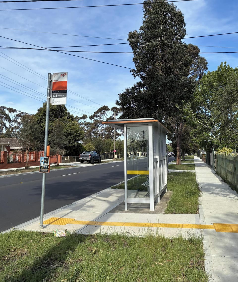 bus stop at front of house