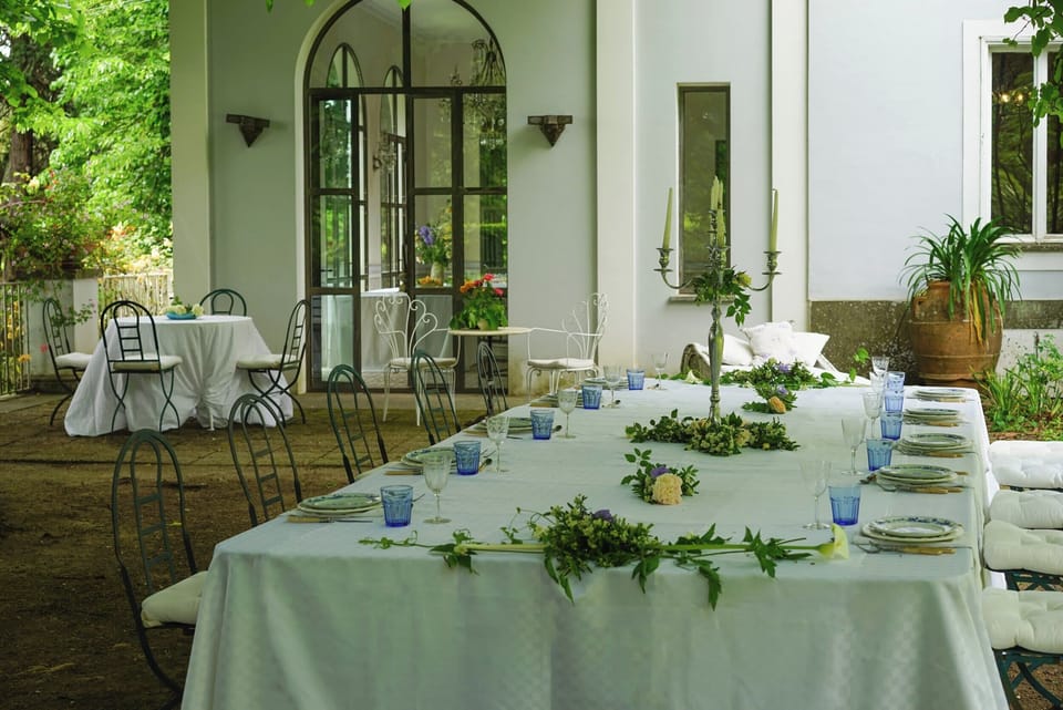 Outdoor banquet area