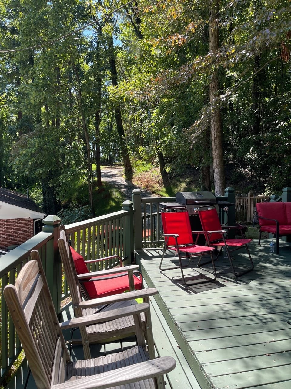 Big Deck backs up to the woods