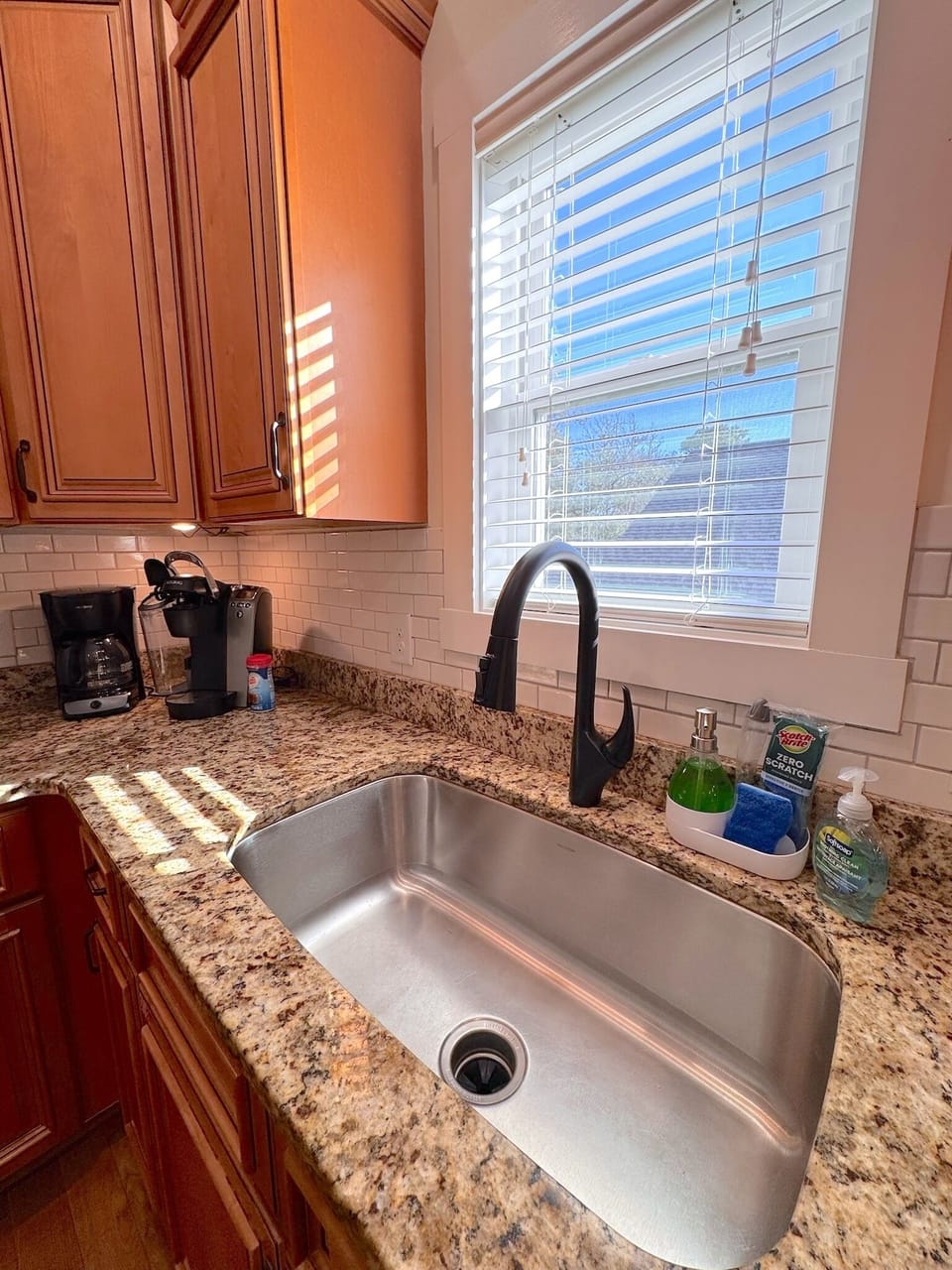 Deep sink giving you plenty of room to clean dishes.
