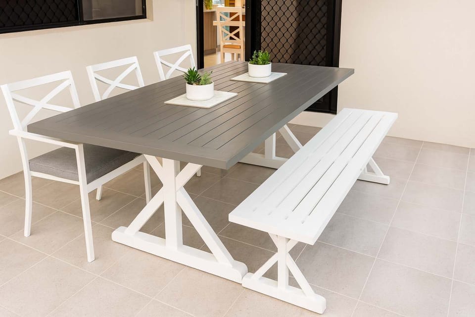 Outdoor dining area perfect for relaxed BBQ meals