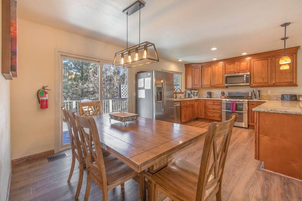 Large kitchen with hot tub access