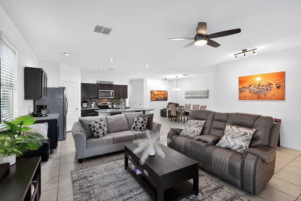 Open-concept living area perfect for relaxing after adventures