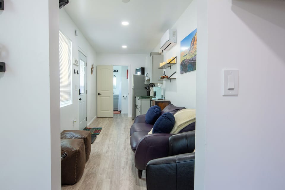 View of living area from bedroom
