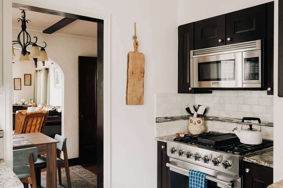 Kitchen with Viking gas stove